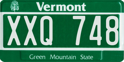 VT license plate XXQ748