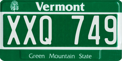VT license plate XXQ749