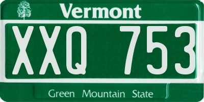VT license plate XXQ753