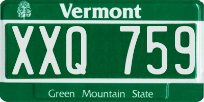 VT license plate XXQ759