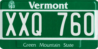 VT license plate XXQ760