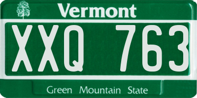 VT license plate XXQ763