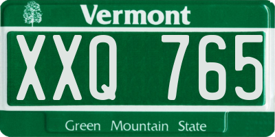 VT license plate XXQ765