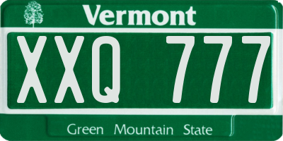 VT license plate XXQ777