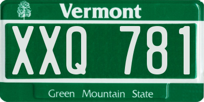 VT license plate XXQ781