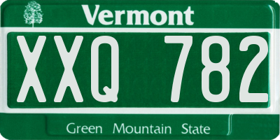 VT license plate XXQ782