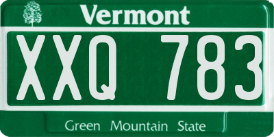 VT license plate XXQ783