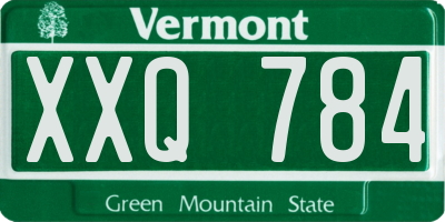 VT license plate XXQ784