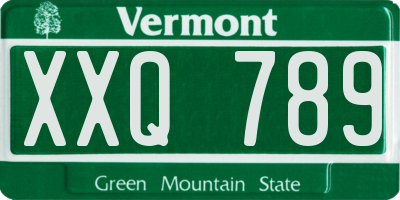 VT license plate XXQ789