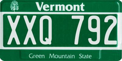VT license plate XXQ792
