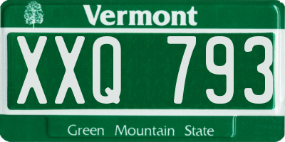 VT license plate XXQ793