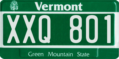 VT license plate XXQ801