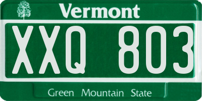 VT license plate XXQ803