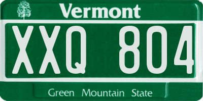 VT license plate XXQ804