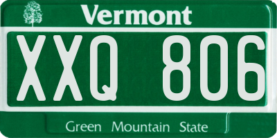 VT license plate XXQ806