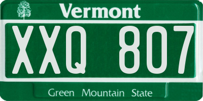VT license plate XXQ807