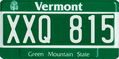 VT license plate XXQ815