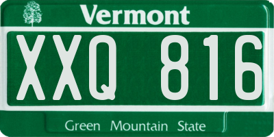 VT license plate XXQ816