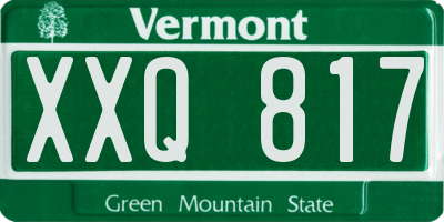 VT license plate XXQ817