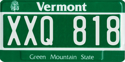 VT license plate XXQ818