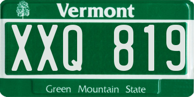 VT license plate XXQ819