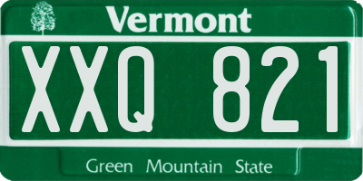 VT license plate XXQ821