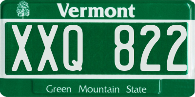 VT license plate XXQ822