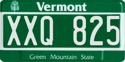 VT license plate XXQ825
