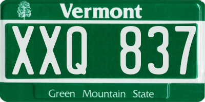 VT license plate XXQ837