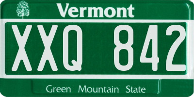 VT license plate XXQ842