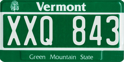 VT license plate XXQ843