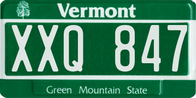 VT license plate XXQ847