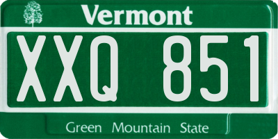 VT license plate XXQ851