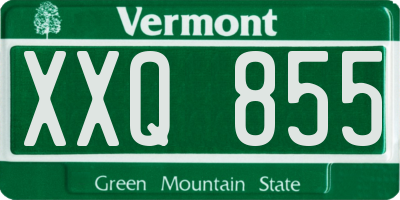 VT license plate XXQ855