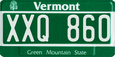 VT license plate XXQ860