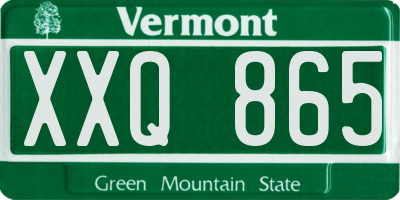 VT license plate XXQ865