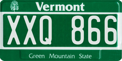 VT license plate XXQ866