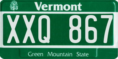 VT license plate XXQ867