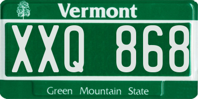 VT license plate XXQ868