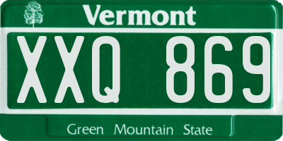 VT license plate XXQ869