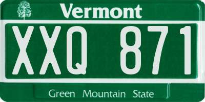 VT license plate XXQ871
