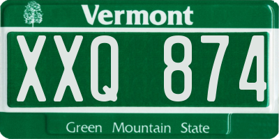 VT license plate XXQ874