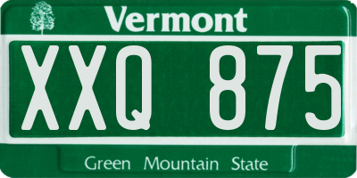 VT license plate XXQ875