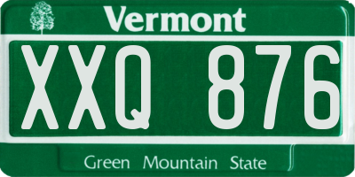 VT license plate XXQ876