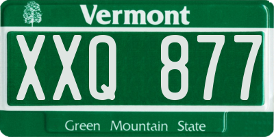 VT license plate XXQ877