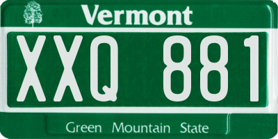 VT license plate XXQ881