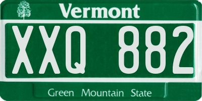VT license plate XXQ882