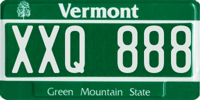 VT license plate XXQ888