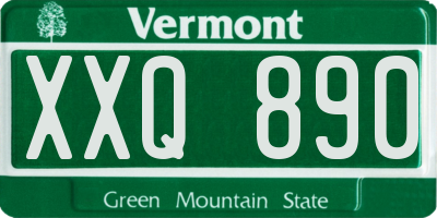 VT license plate XXQ890