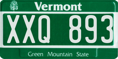 VT license plate XXQ893